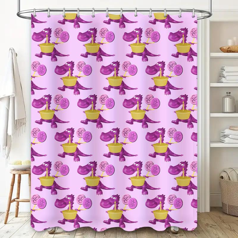 Waterproof Bathroom Shower Curtain with Purple Crocodile Pattern Decor Easy Installation for Your Modern Bath Area