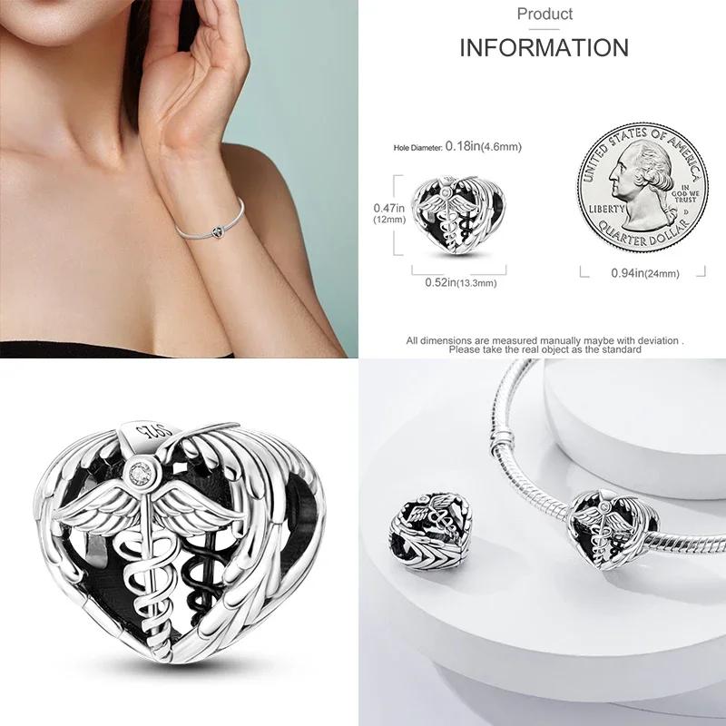 925 Silber Glühwürmchen Libelle Eule Anhänger Kleeblatt Herz Zirkon Farbperle für Original Armband Anhänger Schmuck