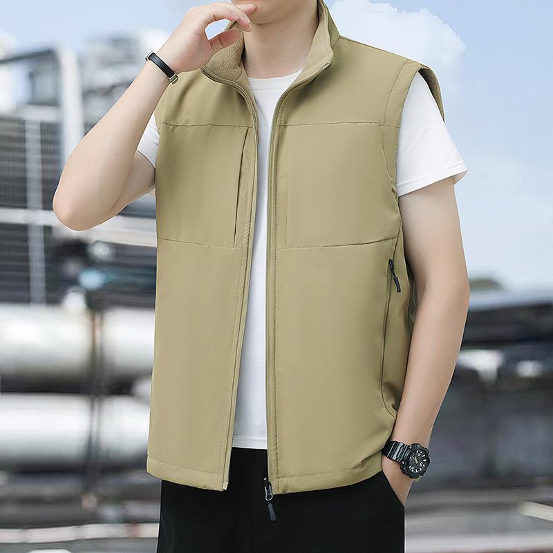 

Новый плюшевый повседневный мужской жилет, куртка, для среднего и молодого возраста, на клипсах с лошадью, зимний теплый топ без рукавов 6XL