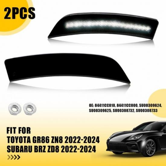 2PCS For Toyota GR86 ZN8 -2024 Front Side Marker White LED Signal Lights