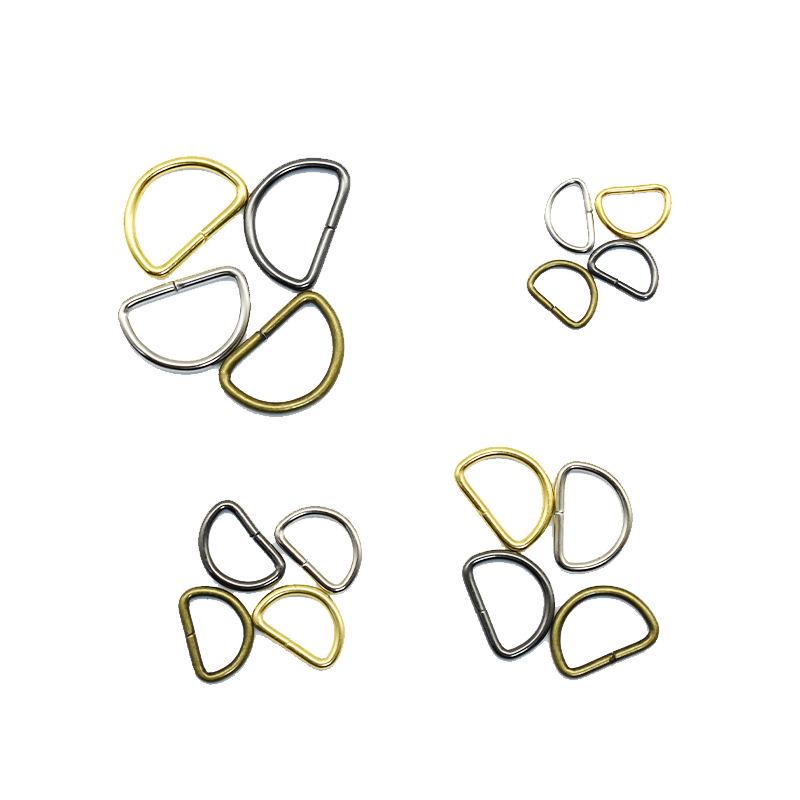 Högkvalitativa Metall D-rings Väskaccessoarer: Guld & Silver Förtjockad Kedjelänksspänne