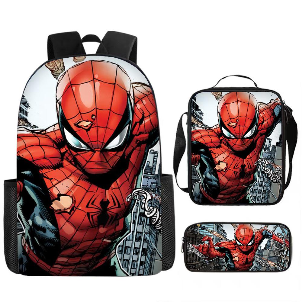 Spider-Man Schoolbag Three-piece Set Student Large-capacity Storage Backpack Outdoor Portable Backpack