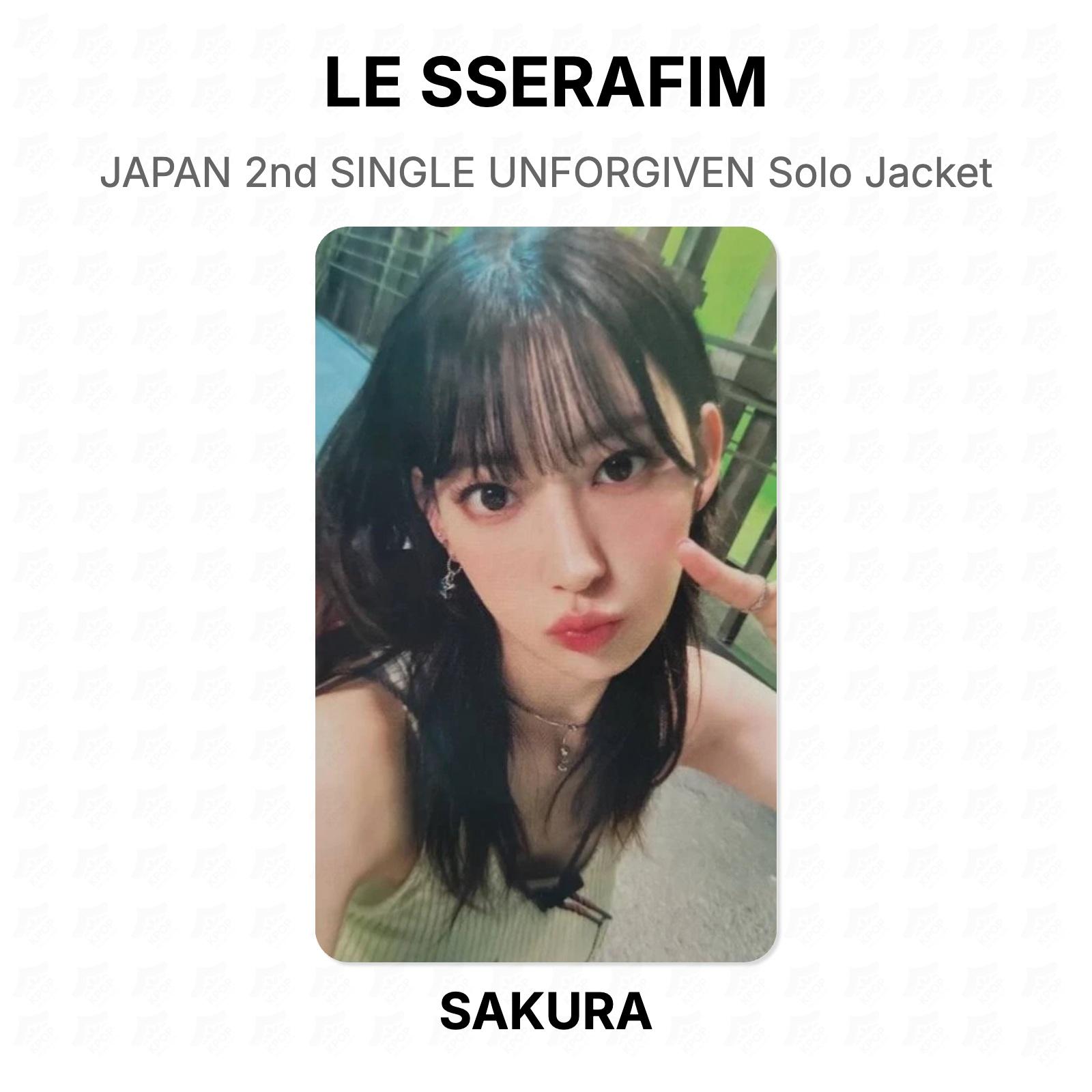 LE SSERAFIM JAPAN 2nd SINGLE UNFORGIVEN Solo Jacket Official Photocard SAKURA