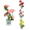 Decorations Plant Artificial Plant Pot Rose Flower Indoor Outdoor Imitation Flower Pot for Home Mini Table Office