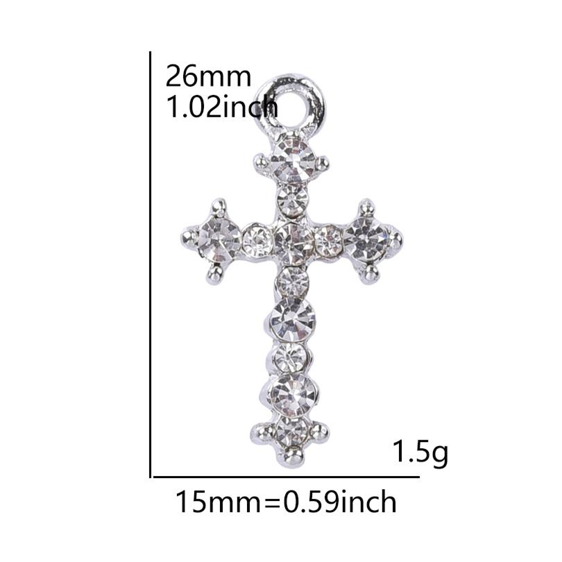 5pcs Rhinestone Cross Pendant Charms For Jewelry Making Supplies DIY Necklace Christ Accessories Crystal Charm Handmade Material