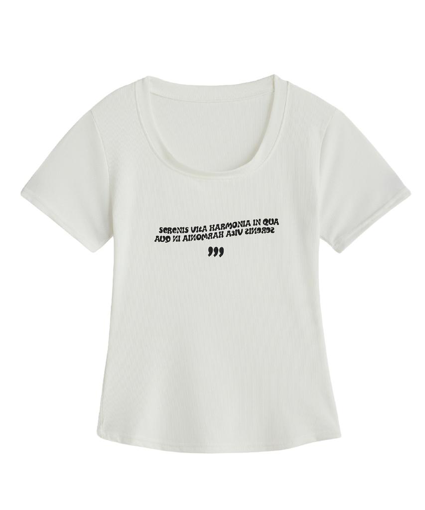 Seleniseu Comma Scoop Neck T-Shirt