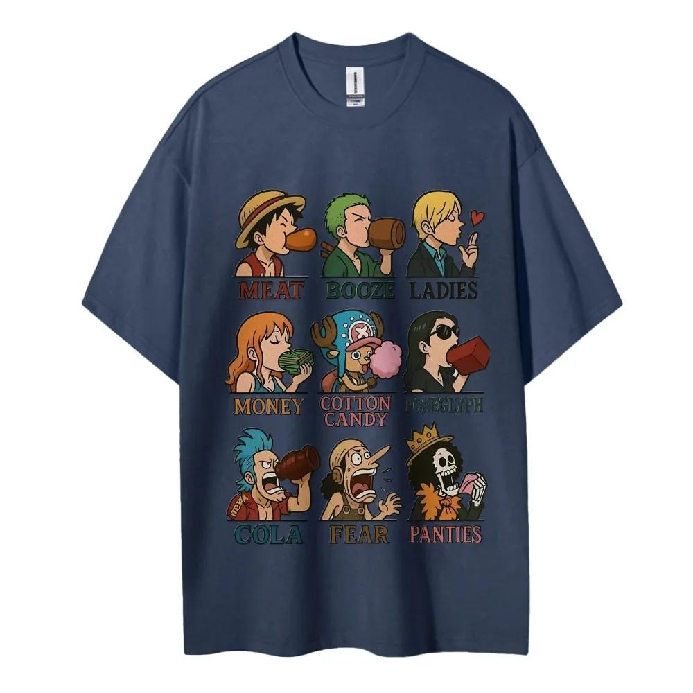 One Piece Cotton Unisex Round Neck Anime Tshirt Mens and Womens Boys and Girls Summer New Fashion Breathable Street TShirt