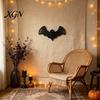 Spookhuis Feest Decor Geweven Rotan Vleermuis Muurhanger Decoratie, Halloween Handgemaakte Zwarte Vlechtwerk Vleermuis, Seizoensgebonden Decoraties 3D Eng Rustiek