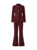 Nanyou Woolen Women's Waist-Cinched Blazer & Flared Pants Set - Goddess Style