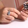 Simple Exquisite Natural Octagonal Sky Blue Topaz Ring 925 Sterling Silver Fine Jewelry for Women's Anniversary and Party Gifts