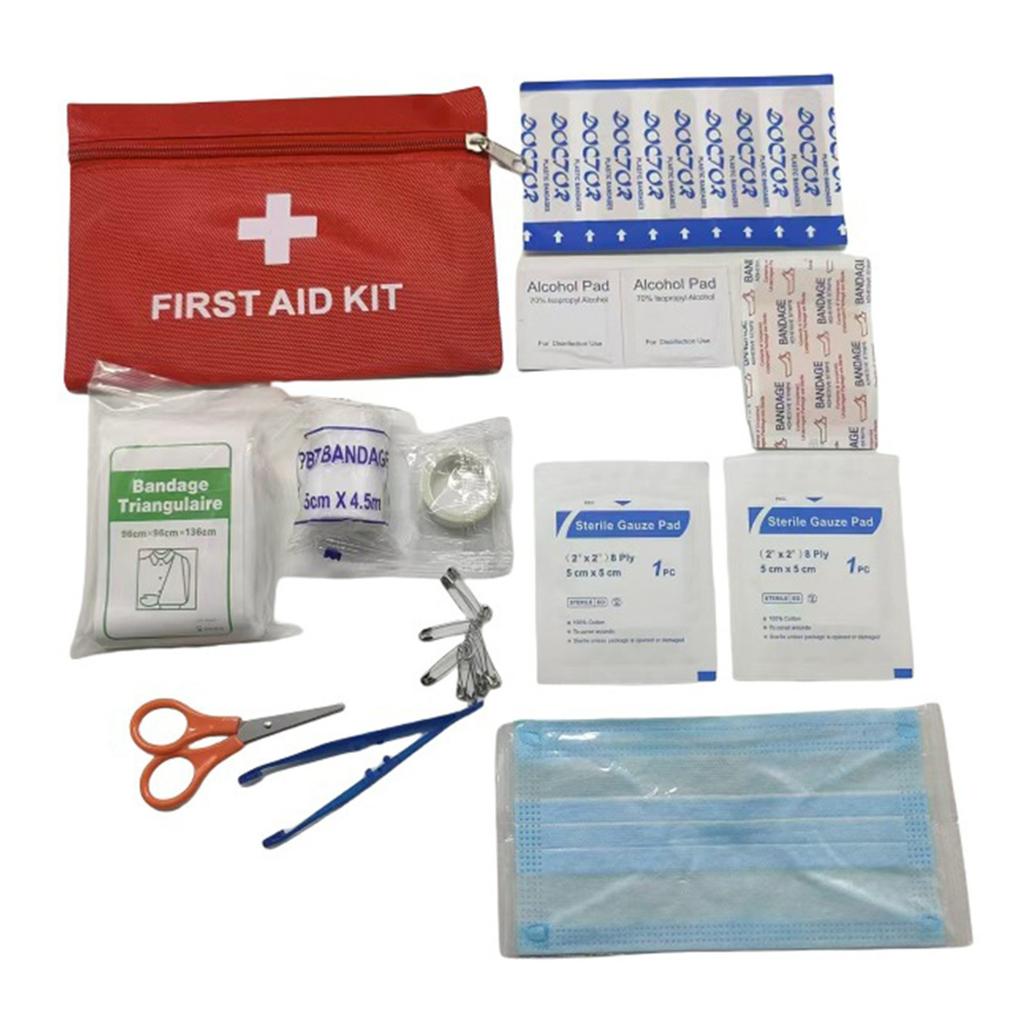 12Pcs Outdoor First Aids Kits Portable Emergency Outdoor Storage Bag Including Bandages Scissors Tweezers Enduring
