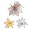 Cloth Plastic Christmas Poinsettia Cm Glitter Flower