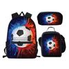 3Pcs/set Large Children School Bags Cute 3D Football Soccer Prints School Backpack for Teen Boys Kids Book Bag Student Back Pack