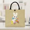 Charming Easter Burlap Gift with Cute Rabbit Pattern – Humorous and Stylish