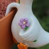 3 Pcs Cute Climbing Duck Garden Statue Funny Resin White Goose Flower Pot Hugger Outdoor Hanging Animal Figurine for Home Garden Patio Lawn Yard