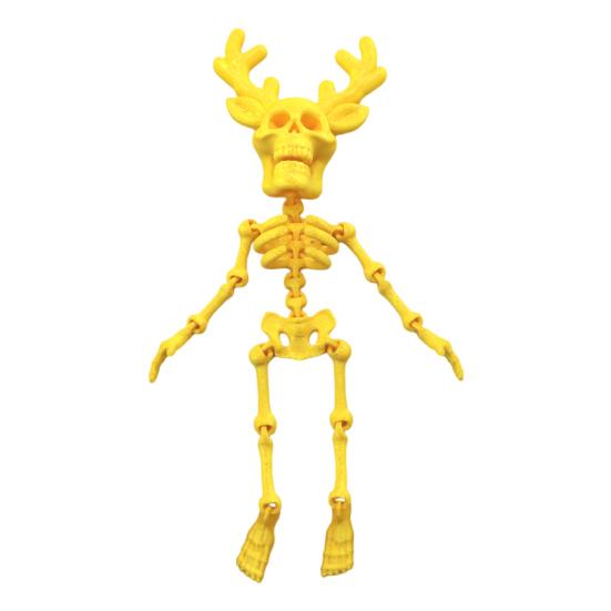 Halloween Skeleton Refrigerator Magnet 3D Printed Poseable Skeleton Figurine with Movable Joints Articulated Skeleton Fridge Magnetic Decoration