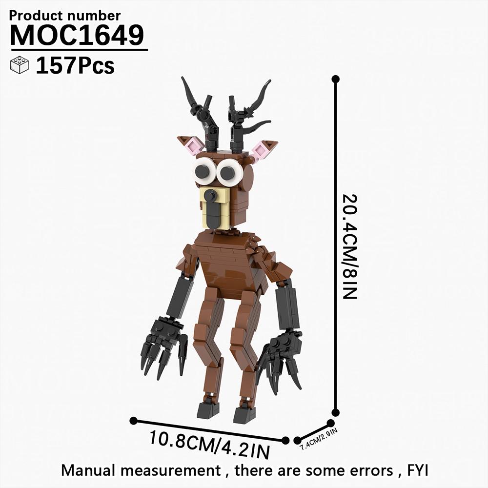 MOOXI MOC Hot Horror Game 99 Nights Figure Animal Deer Owl Goat Model DIY Building Blocks Toy For Kid Adult Brick Birthday Gifts