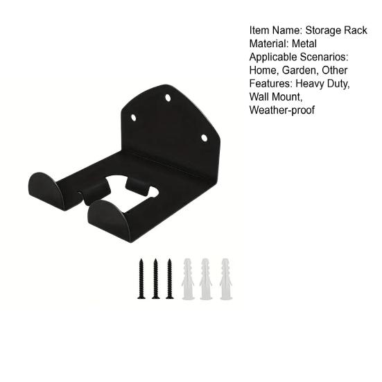 Nástěnný držák na zahradní elektrické nářadí Pevný kovový závěs na stěnu kůlny/garáže Držák organizér pro zahradní nůžky, košťata, lopaty, sekačku na trávu