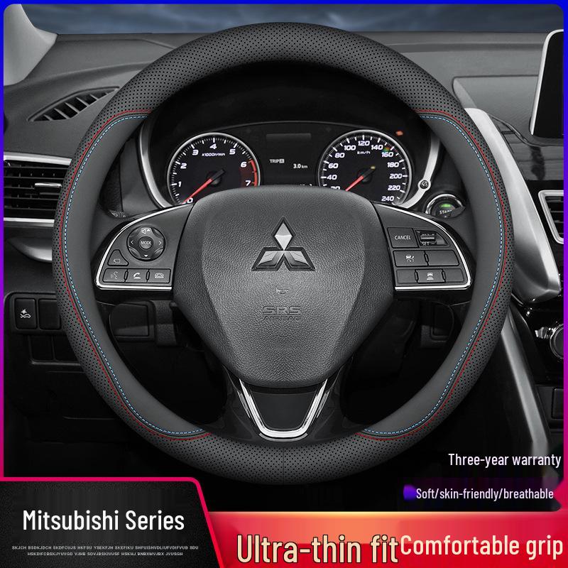 Genuine Leather Steering Wheel Cover for Mitsubishi Outlander, Eclipse Cross, Pajero Sport, ASX, Lancer