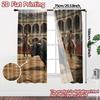 Set Of 2 Modern Flat Printing Curtains Without Rod Bullring Drama Prints Curtain With Sheer Polyester