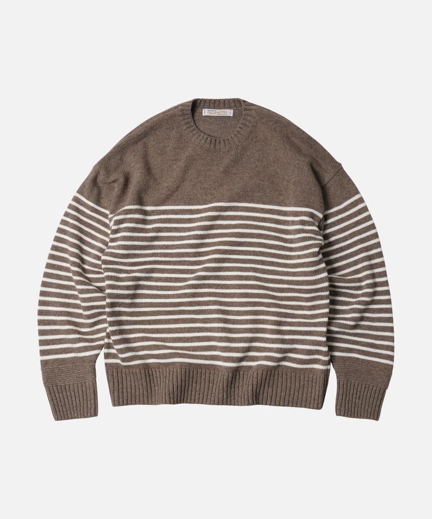 FRIZMWORKS Wool Stripe Relax Knit _ Beige