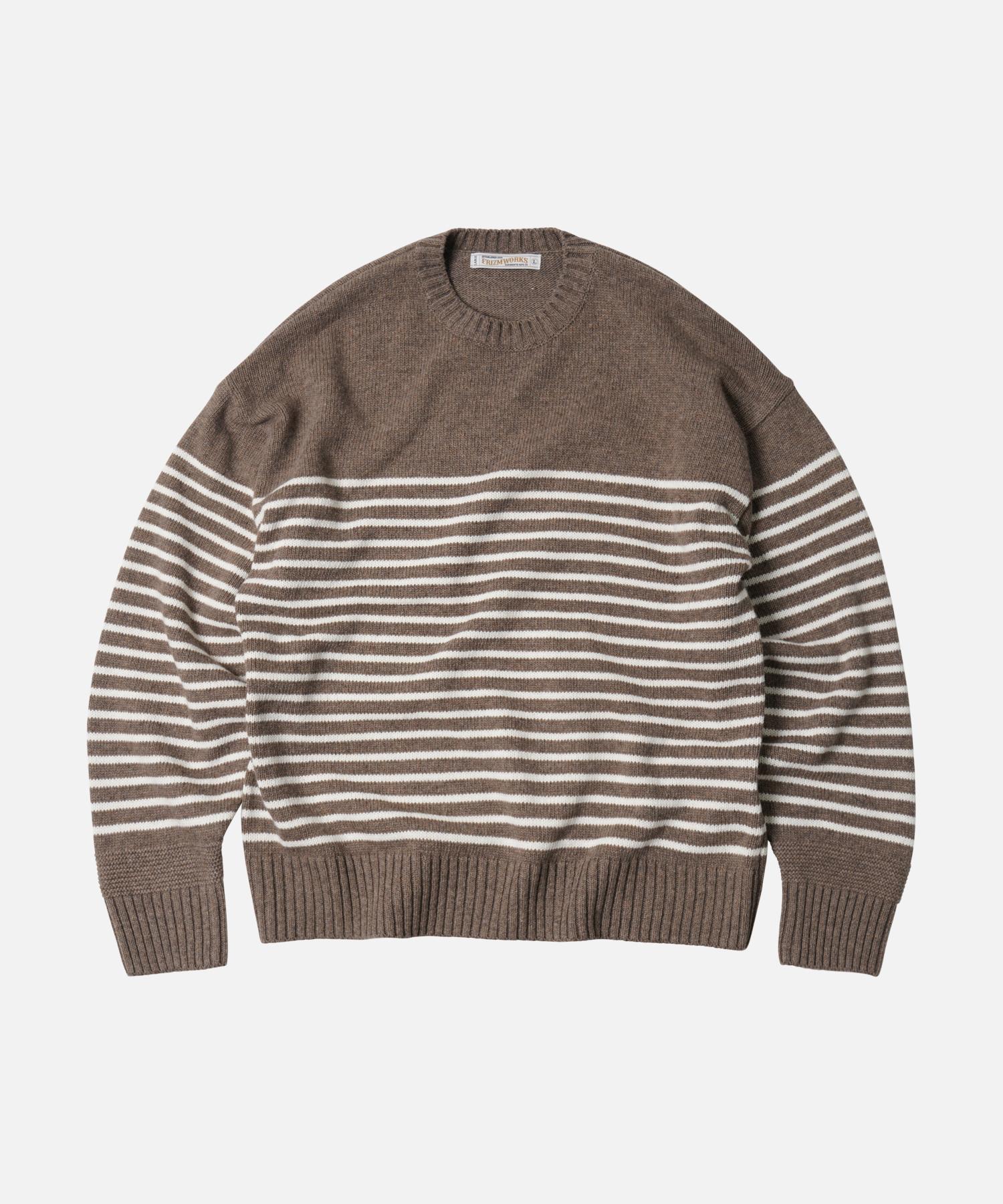 Prism Works Wool Stripe Relax Knit _ Beige Beige/L