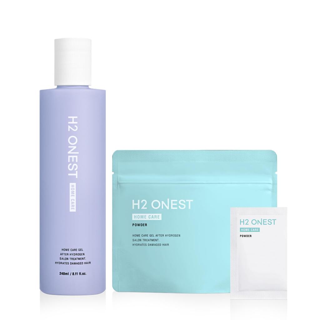 H2 ONEST Home Care Set [Set Contents] 240g Treatment & 8 Hydrogen Powder Packets. Salon-Quality Hydrogen Treatment. Special Care. Made In Japan.