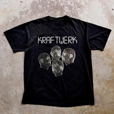 T-SHIRT KRAFTWERK Vintage Band Manica Corta Nera Tutte le Taglie Maglietta Regalo OM48