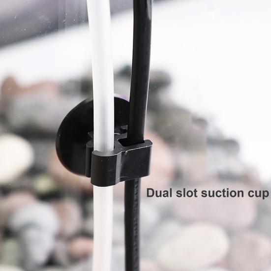 5 Pcs Aquarium Suction Cup Double-ended Buckle for Square And Round Tube Fish Tank Oxygen Tube Hose Pump Power Cord Buckle