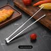 Korean Style 304 Stainless Steel Serrated BBQ & Bread Tongs