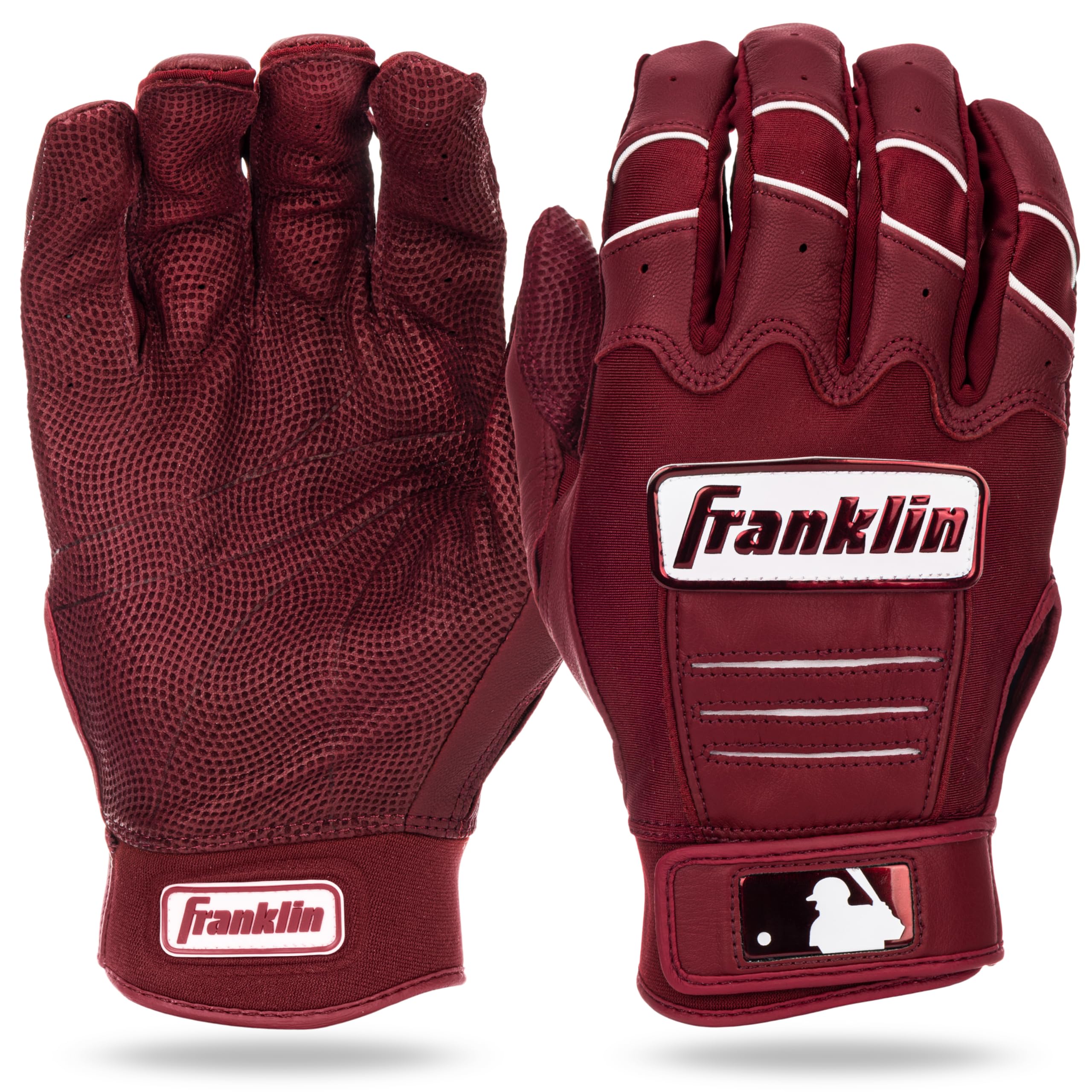 

Franklin Sports MLB CFX Pro Batting Gloves Pair Large Adult and Youth Burgundy Highlight Youth L Baseball Softball Gear