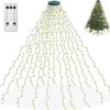 LED Christmas Tree Topper: USB-Powered Star Waterfall Lights, Decorative Hanging Flow Lights