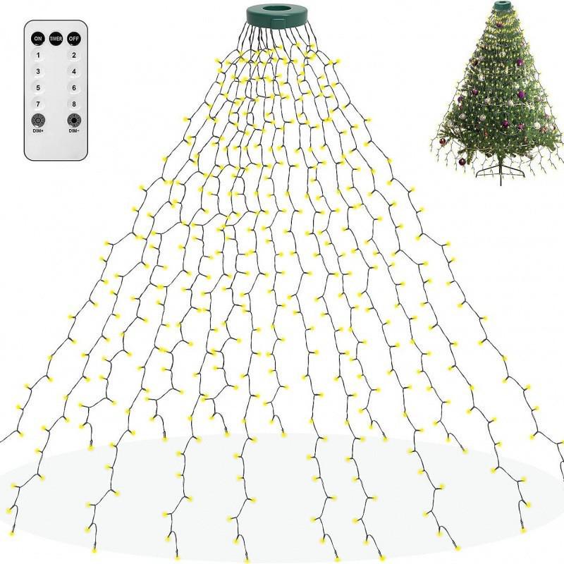 LED Christmas Tree Topper: USB-Powered Star Waterfall Lights, Decorative Hanging Flow Lights
