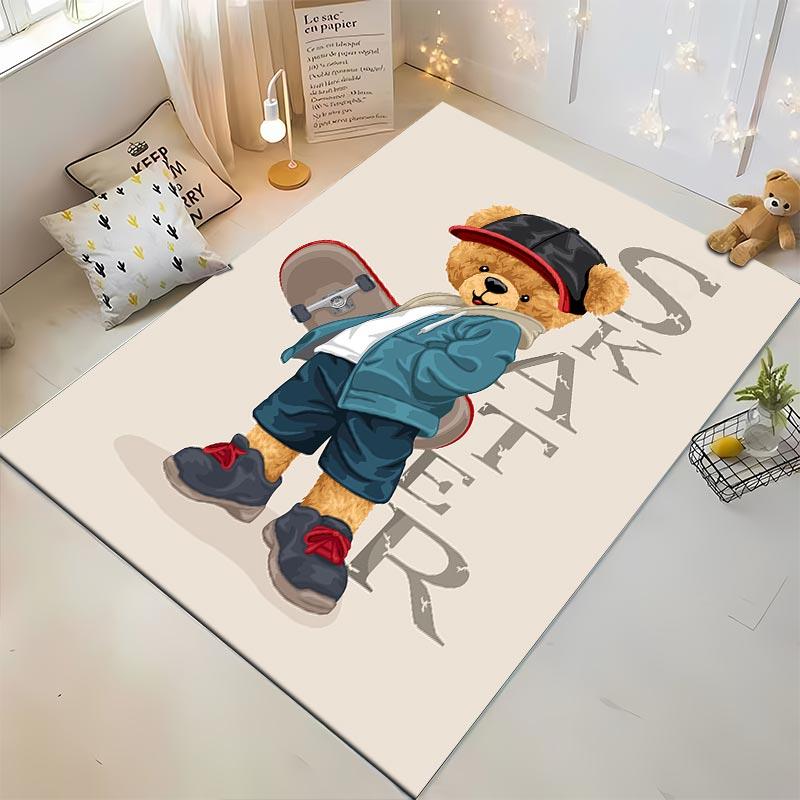 Cool Bear Graphic Carpet for Kids Room or Living Space Decor Suitable for use as an anti-slip for living room bedroom sofas