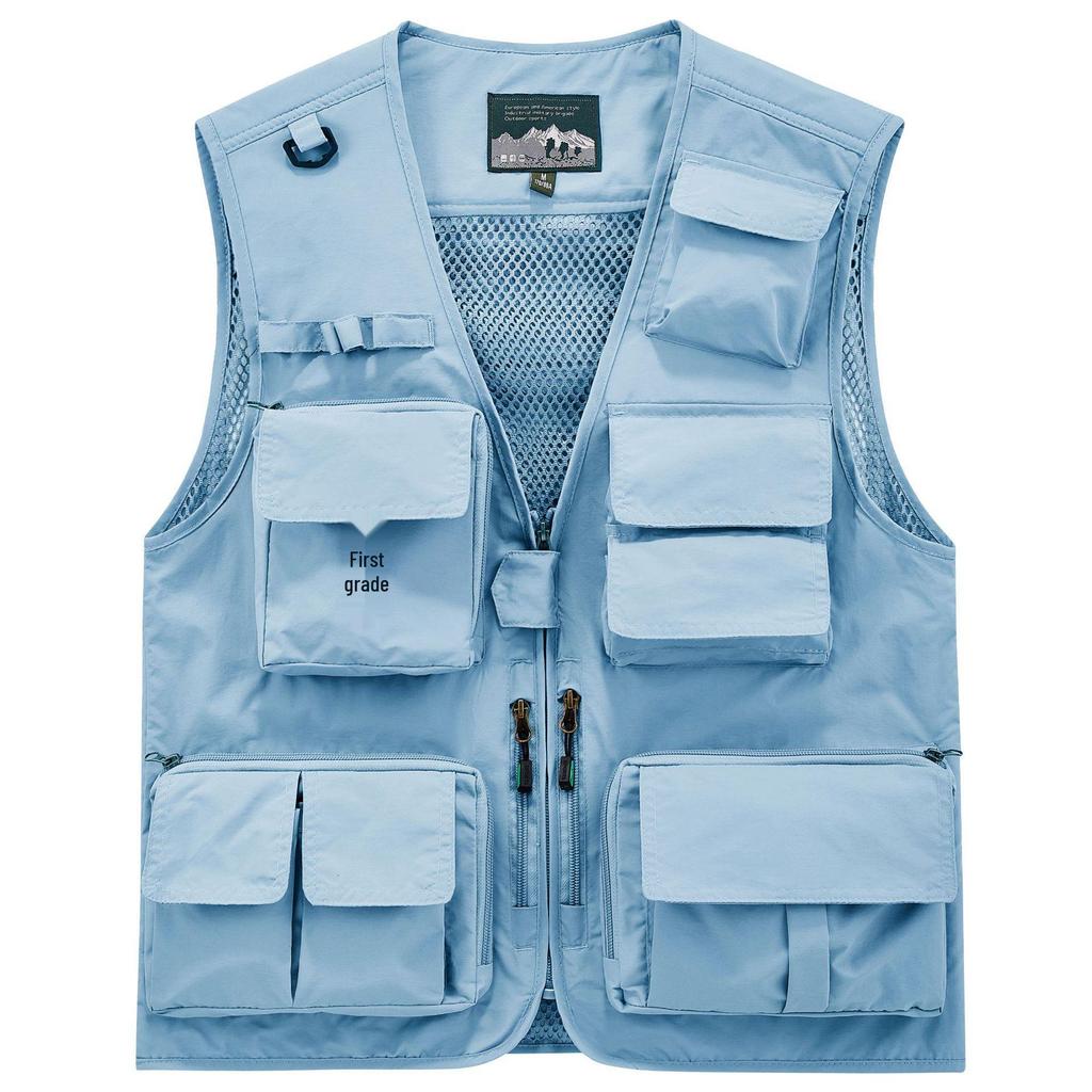 Men's Quick-Dry Multi-Pocket Vest for Fishing, Outdoor Work, Photography, and More - Plus Size Available