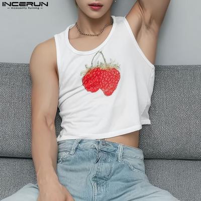 Men Women Round Neck Sleeveless 3D Print Cute Casual Tank Tops