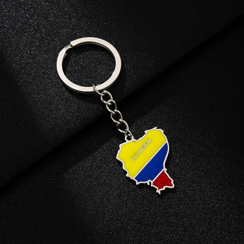 Unisex Retro Enamel Ethnic Style Stainless Steel Ecuador Pendant Keychain