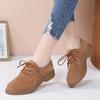 Vintage  Spring/Autumn Women'S Shoes British Style Single Shoe Small Leather Shoes With Lace-Up Casual Shoes