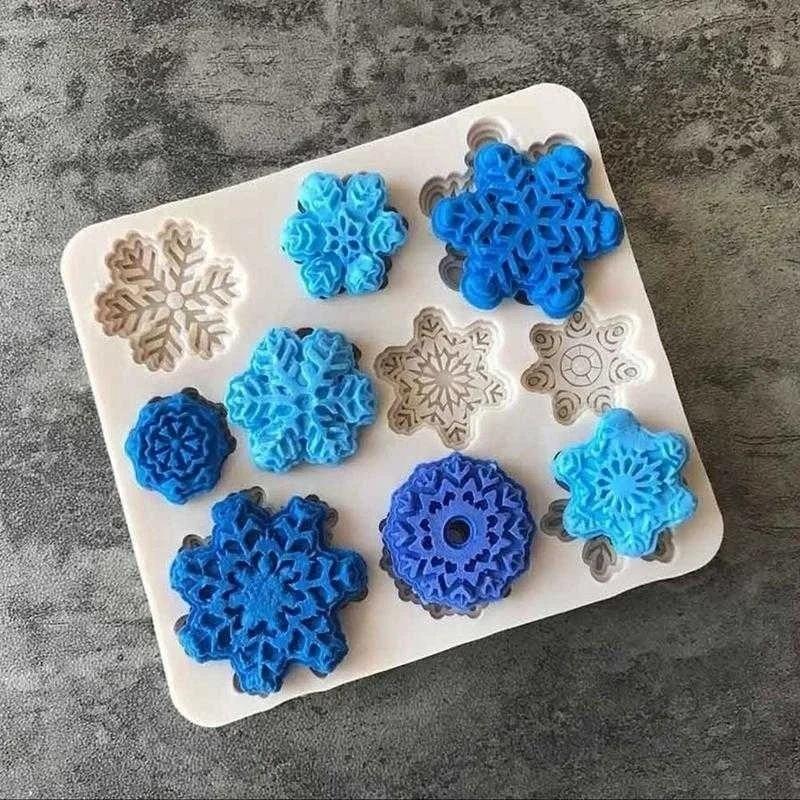 Snowflake Shape Creative Baking Tools Cookie Cake Silicone Tools Baking Accessories Making Cake Tools Kitchen Cake Decor