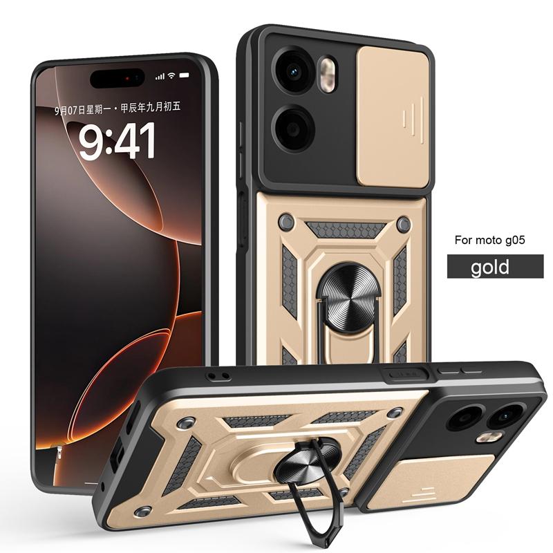 For Motorola Moto G05 Case Car Magnetic Holder Ring Shockproof Armor Phone Cover For Moto G05 G 05 MotoG05 Lens Protection Funda