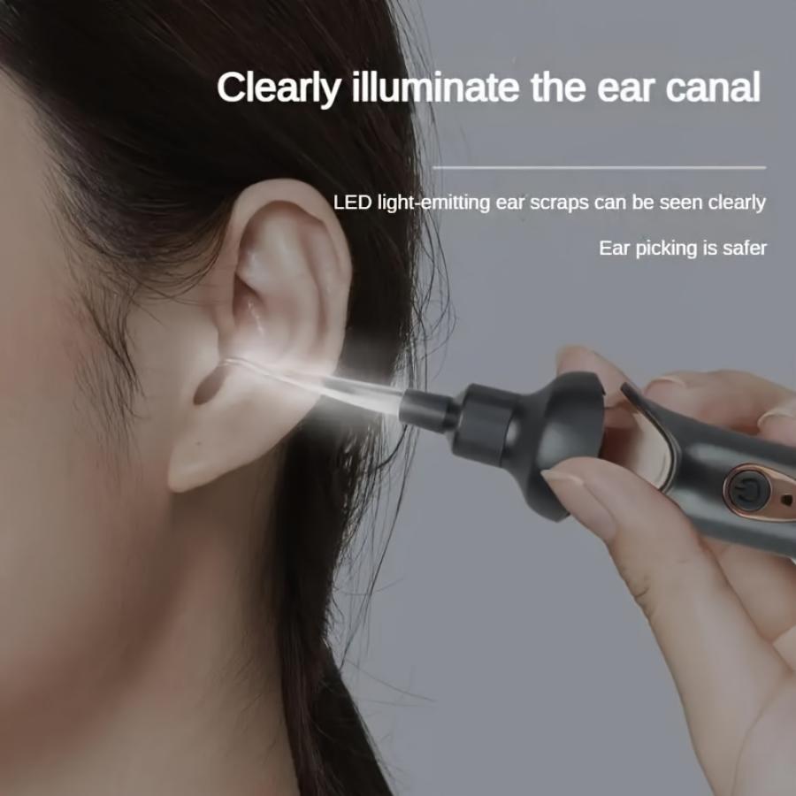 Electric Ear Picking Suction Tool, Ear Digging Spoon, Luminous Ear Excrement Cleaner with Light and Charging Type