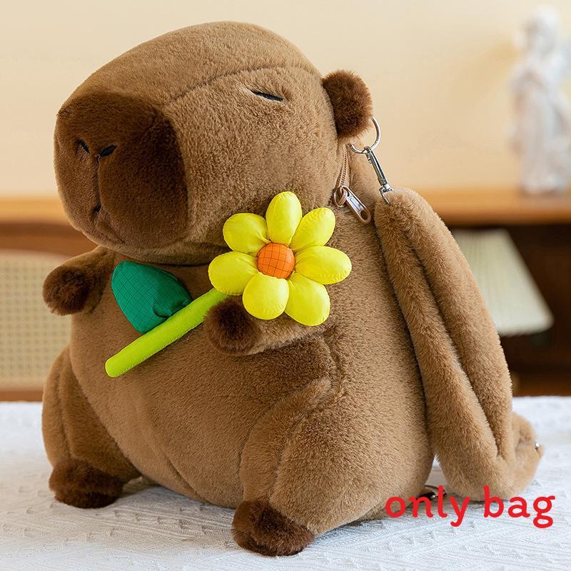 Cute Flower Capybara Burger French Fries Rabbit Decorative Backpack Plush