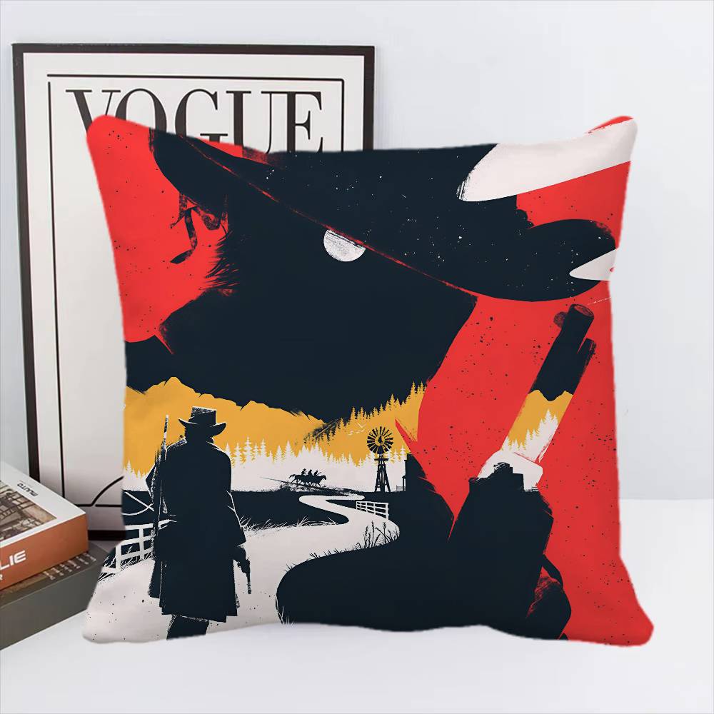 Game R-Red Dead Redemption 2 RDR2 Pillow Case Square Pillow Bedroom Sofa Leisure Comfort Cushion Home Decoration