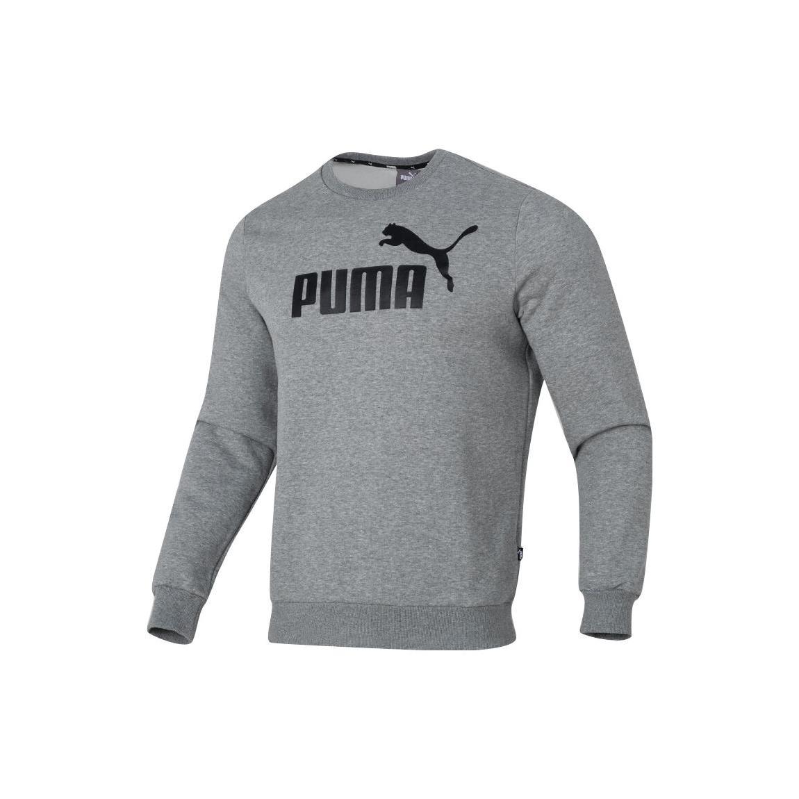 

New PUMA Crew TR Big Logo Sweatshirts Unisex Light Gray 682722-03 L