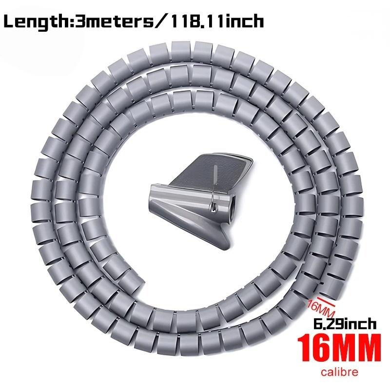 1PC 3meters Cable Wire Protector Cable Organizer Management Pipe Flexible Wire Wrap Line Coiled Tube Office Cord Sleeve Cover