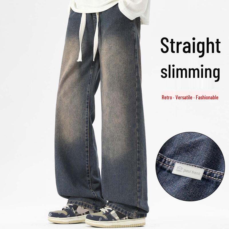 Paul Frank Men s Washed Loose Straight-Leg Jeans S