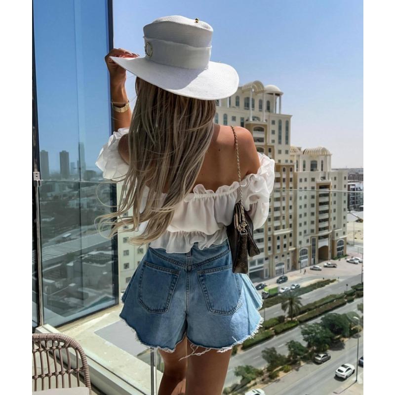 Summer Women Denim Shorts Loose Fashion Elegant Casual Simple Short Pants Hight Waist Sweet Simple Streetwear Denim Short Trousers
