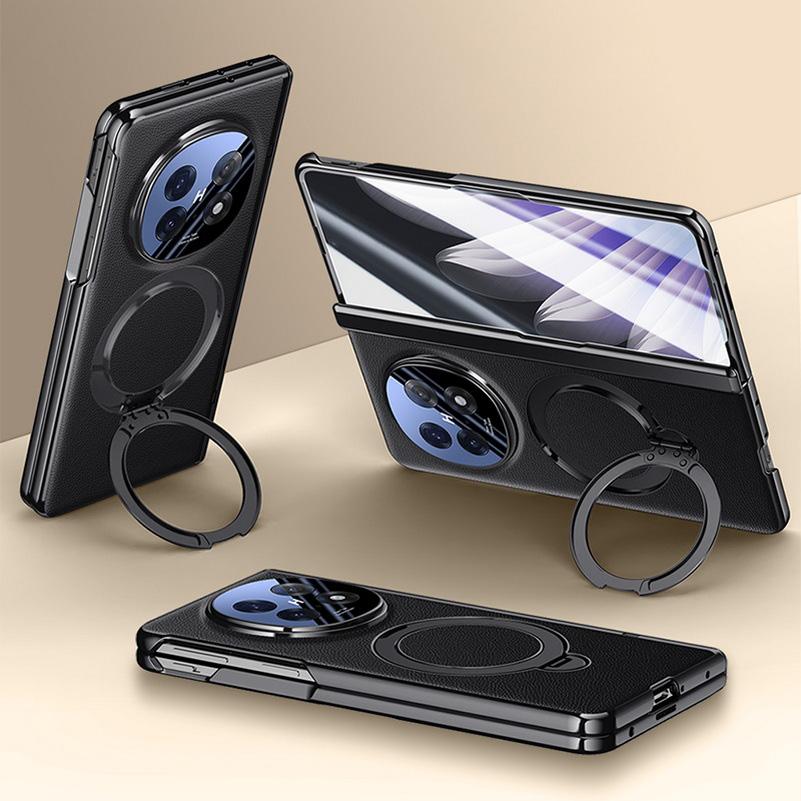 

Rotatable Metal Magnetic Bracket Central Axis Magnetic Tempered Glass Protective Film Case For OPPO Find N5 Slim Leather Cover OPPO Find N5