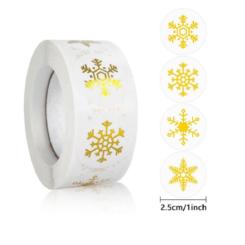 New Gilded Christmas Stickers Small Thank You Stickers Pack Rolling Packaging Stickers Roll Cartoon Stickers Photocard Decor