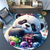 1 Stück Weicher, Saugfähiger & Rutschfester Schlafender Panda Runder Teppich Weicher Kreis-Teppich für Wohnzimmer- & Schlafzimmer-Dekoration, Stuhlunterlagen und Unvergessliches Zuhause
